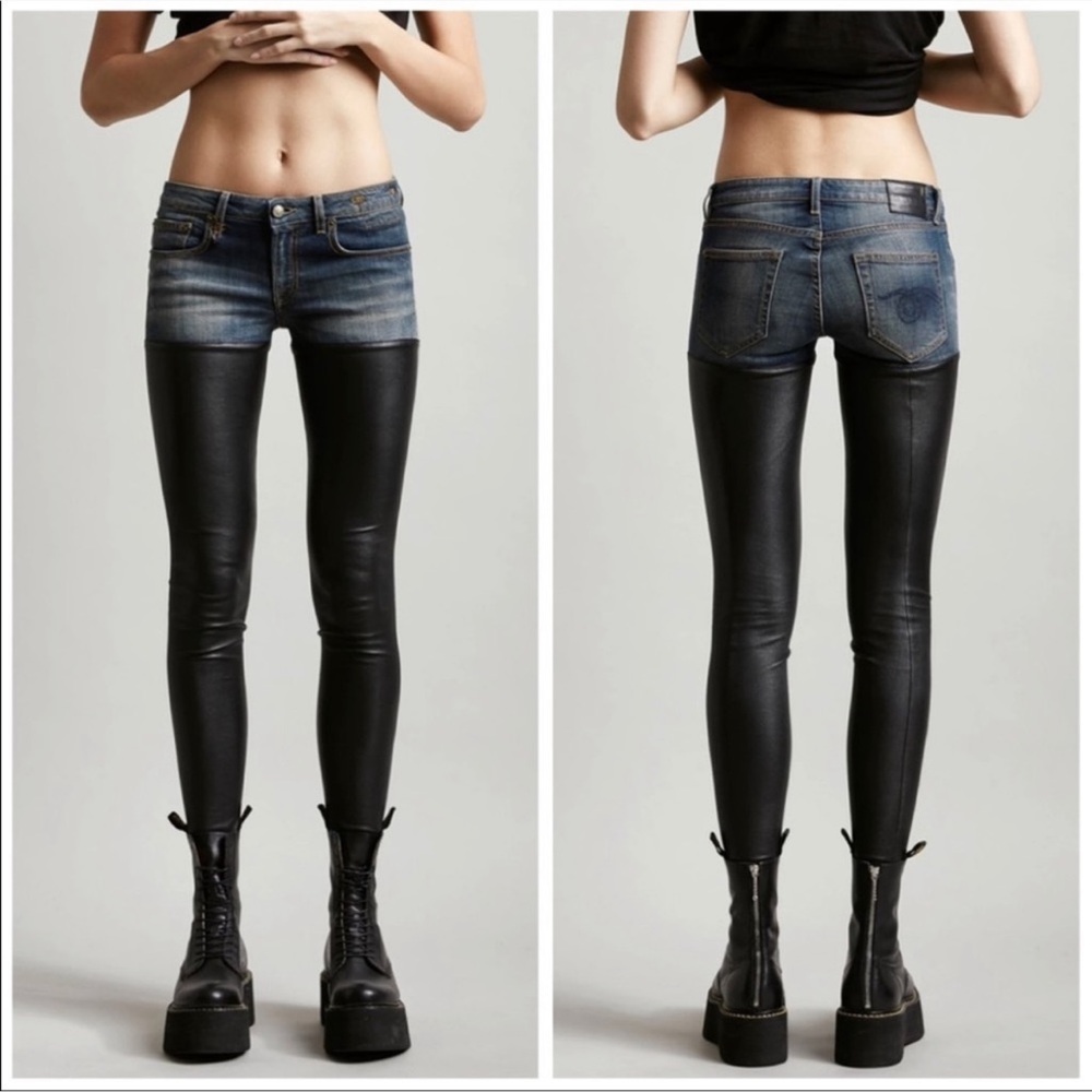 R13 Chaps In Bedford Blue Jeans Leather Celebrity Fave $945